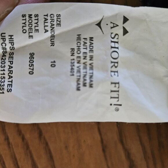 A Shore Fit Blue Paisley Tankini Top Women's Sz 10 Flowy Tummy Control Swim NWOT - Picture 6 of 7